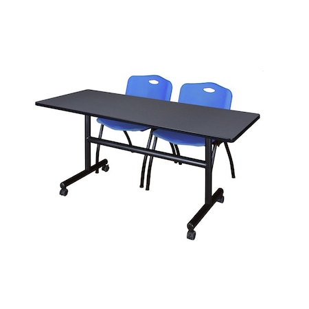 Kobe FlipTop Table, 60" W, 29" H, Laminate Top, Gray MKFT6024GY47BE
